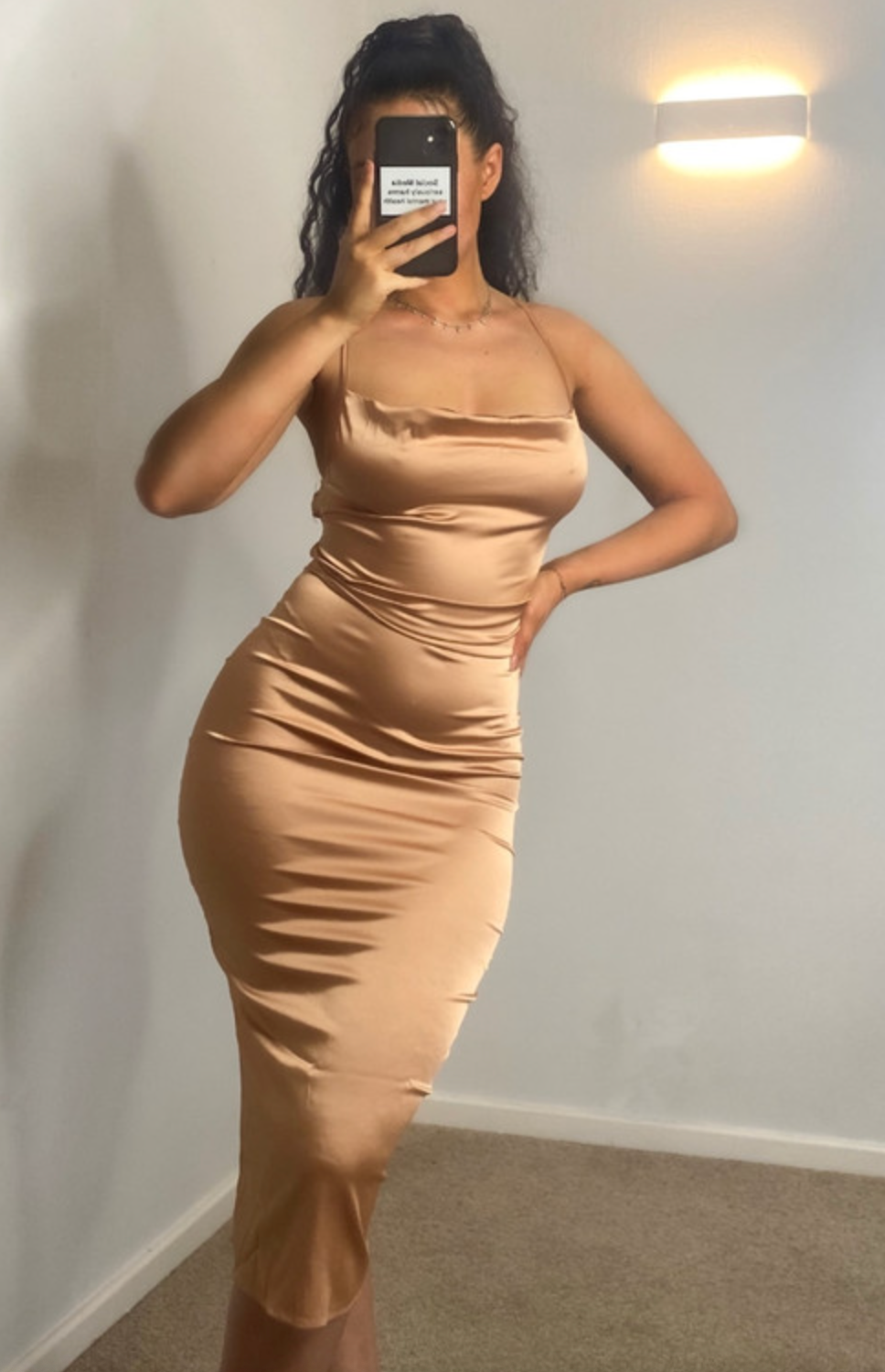 Our Little Secret Satin Midi Dress